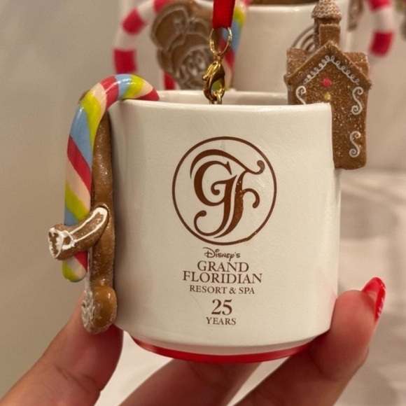 NWT Disney Grand Floridian Resort Gingerbread House Hot Cocoa Mug Ornament 2024 - Picture 1 of 10